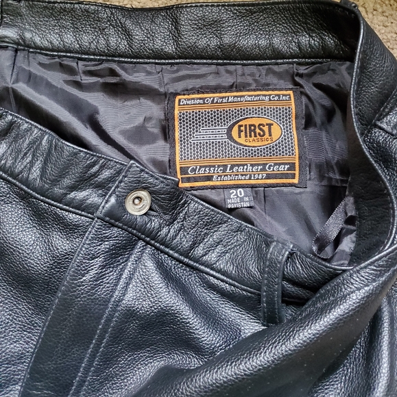 Leather Motorcycle Lined Pants Size 20 - Picture 1 of 4